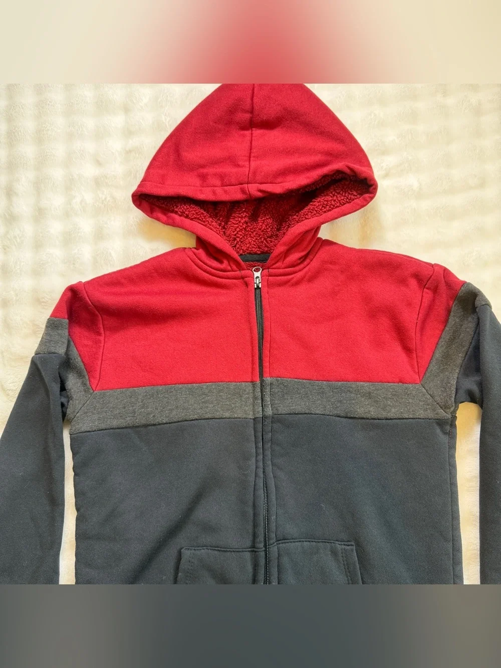 COOKIES BRAND Kids Sherpa Lined Zip Up Long Sleeve Sweater Hoodie Size 14/16